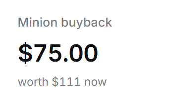 minions_token's tweet photo. There is 25 minions holding initial 75$ that already turned 111$.

Check it out
https://t.co/4IwQ7rVHHE https://t.co/TlFNjMe00G