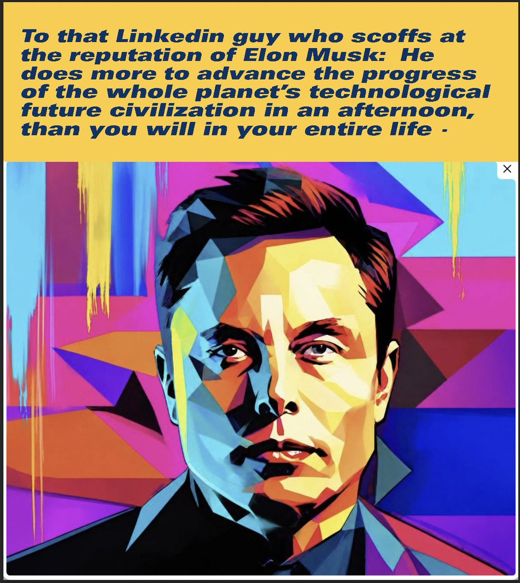 MarkAndresen77's tweet photo. @elonmusk I got a little defensive... https://t.co/WlAkkLZI3J