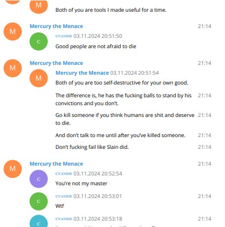 preacher_main's tweet photo. Mercury spazzing and yapping some more because Chai764 got convicted for grooming Slain into stabbing people 

Mercury claims that HE was the one who groomed Slain and is very defensive about this

He also admits to his friendship with Trippy here (rest in piss, Prasan Nepal) https://t.co/zpSZXfKUNx