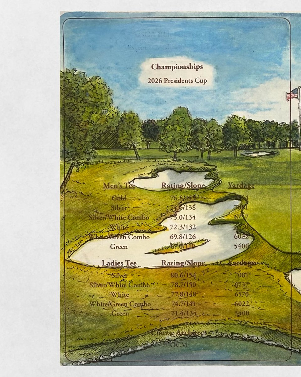 BDraddy's tweet photo. We’re officially 1 week out from the Presidents Cup, so what better time to give away one of our limited-edition @joewoldtart Dewey long-sleeve tees?

This one features a beautiful scorecard drawing of Medinah Country Club.

To enter:
• Follow us
• Repost this tweet
• Comment your size below

Winner will be chosen Sunday at 12:00 PM ET. Good luck!