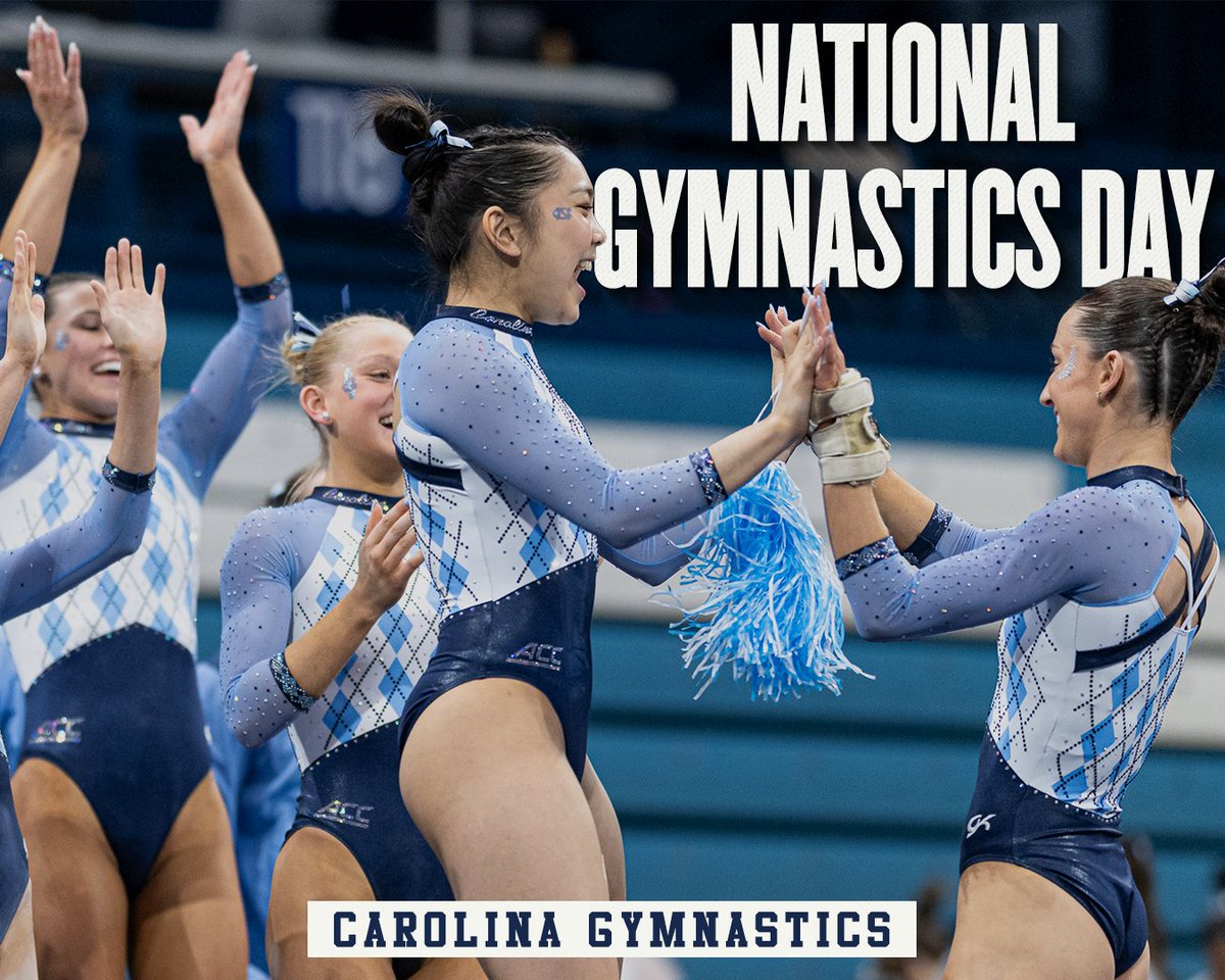 uncgymnastics's tweet photo. Happy National Gymnastics Day! So thankful for the people, memories, and joy this sport brings 🩵

#GoHeels https://t.co/wEU3YYLqvO