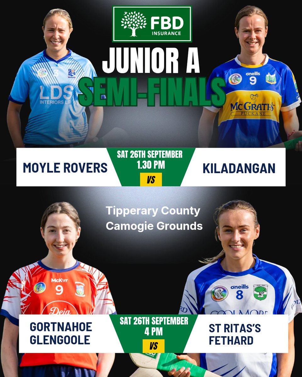 camogietipp's tweet photo. FBD Junior A Semi-Final Fixtures Confirmed
Get all the latest news on the Tipperary Camogie app https://t.co/CbMJ66uyI4 https://t.co/vNtVL9rk3O