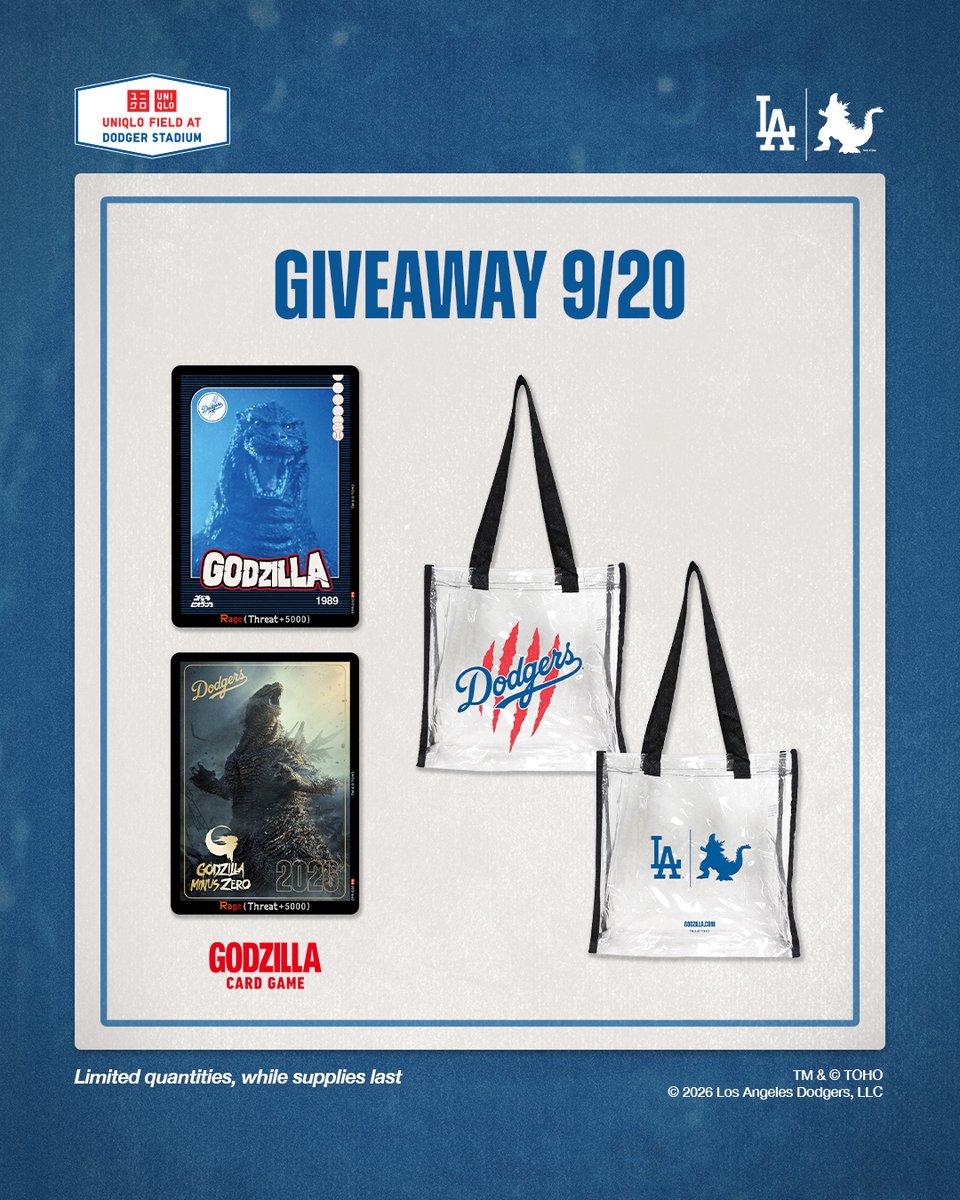Godzilla_Toho's tweet photo. During the 9/20, 9/23, and 9/24 games, find us in the Centerfield Plaza!

Limited quantities, while supplies last. https://t.co/orxLoXkA71
