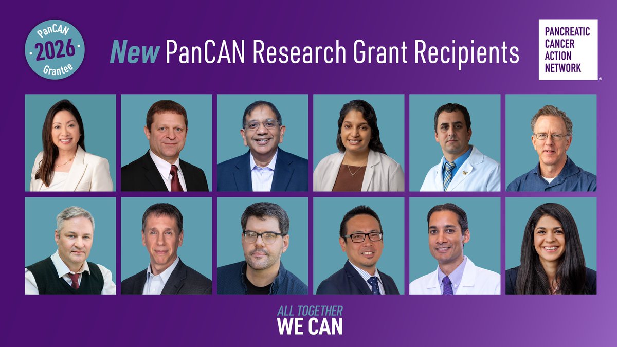 PanCAN's tweet photo. As part of our commitment to accelerate breakthrough research through the All Together We Can campaign, PanCAN announces nearly $3 million in grants that support cutting-edge science and fill critical gaps in the pancreatic cancer funding landscape. 🔬

The four Catalyst Research Awards, totaling nearly $2 million, are aimed at harnessing the power of tumor tissue, blood samples and patient data to accelerate the development of new treatments for patients with metastatic pancreatic cancer. This unparalleled resource — collected from participants in the PanCAN Precision Promise adaptive clinical trial platform — fills a critical gap in the research landscape. We’re providing researchers the materials they need to identify biomarkers of treatment response and resistance that can be targeted for more effective therapies. The goal is to drive discovery, inform trial design and bring us closer to a future where precision medicine is a reality for every person faced with this disease.

Data generated from the awards will be integrated into PanCAN’s SPARK Research Data Platform and made available for future use by the pancreatic cancer research community, multiplying the value of these projects.

Our eight Research Recovery Grants, totaling $1 million, fill the gap to rescue science that was otherwise going to go unfunded due to federal funding uncertainties. We are strategically targeting a breadth of topics and scientists at various career stages.

These grants support researchers as the field reaches a critical turning point: With more RAS-targeting therapies in the pipeline than ever before, our goal is to keep the momentum we need to deliver breakthroughs as soon as possible for patients and families facing this disease.

Meet this year’s Catalyst Research Award and Research Recovery Grant recipients at 🔗 https://t.co/u6fmGfj2RR.