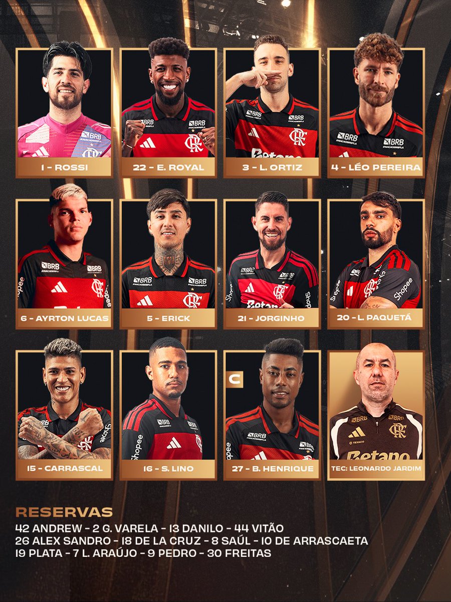 Flamengo's tweet photo. NOSSO TIME É A GENTE EM CAMPO! Confira a #escalação do Flamengo para enfrentar o Independiente Del Valle, pela @libertadores! 

#FLAxIDV https://t.co/5CaBCXTKAg