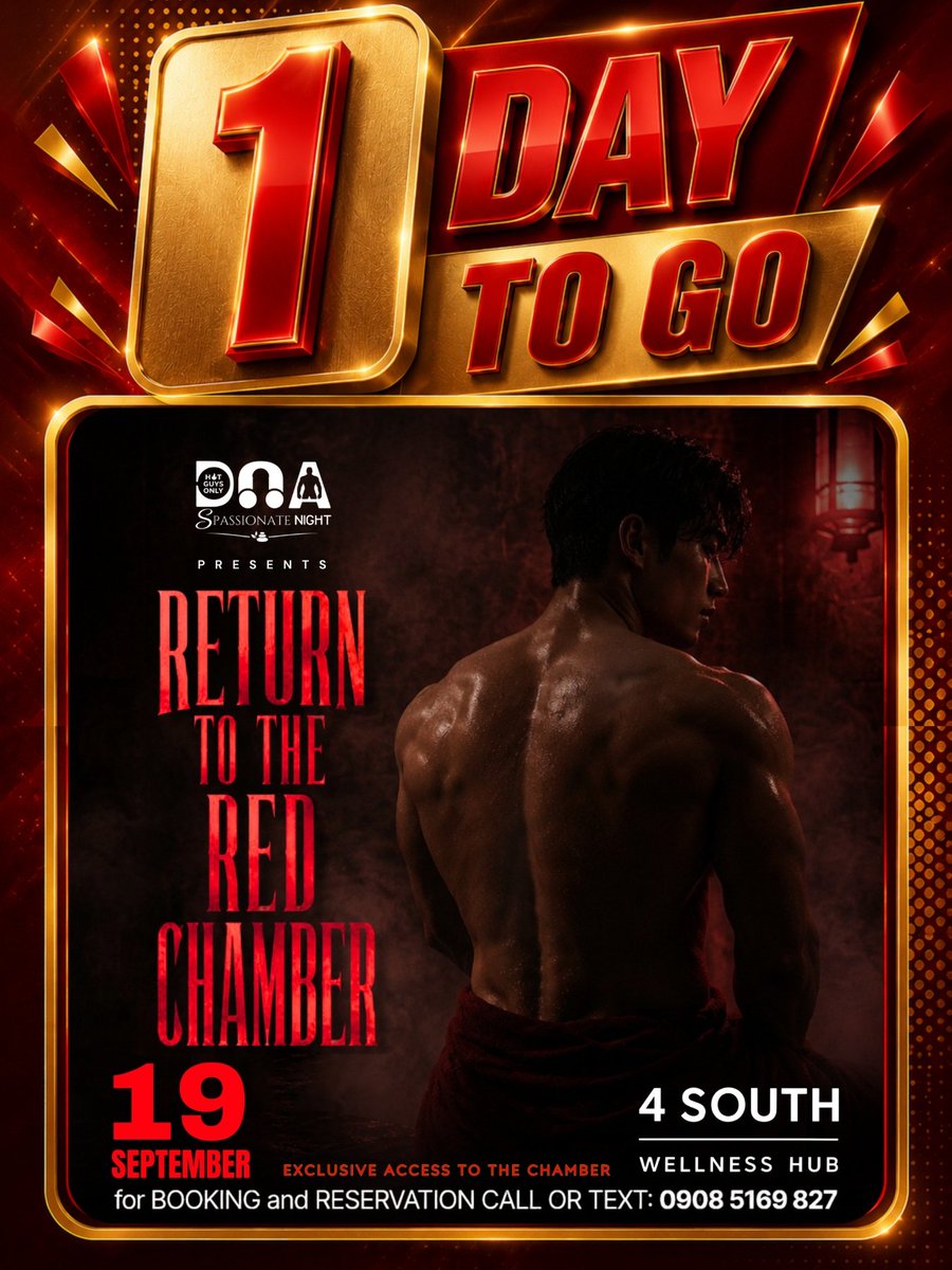 hotguysonlyph's tweet photo. BUKAS NA!!!

The hot boys are ready.

THE HEAT IS BACK. One place... Red Chamber. Only at @4southhub! 

📍 RETURN TO THE RED CHAMBER | 09.19.26  | 8PM

Book here: 09085169827

#4SouthWellnessHub
#SpassionateNight
#HotGuysOnlyPH https://t.co/CprYStvEOq