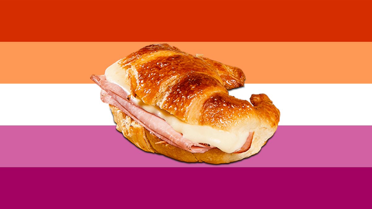 chuuvesrry's tweet photo. Bandera lesbica medialuna con jamón y queso.

Para lesbianas que les gustan las medialunas con jamón y queso. https://t.co/E0VWiQoASW