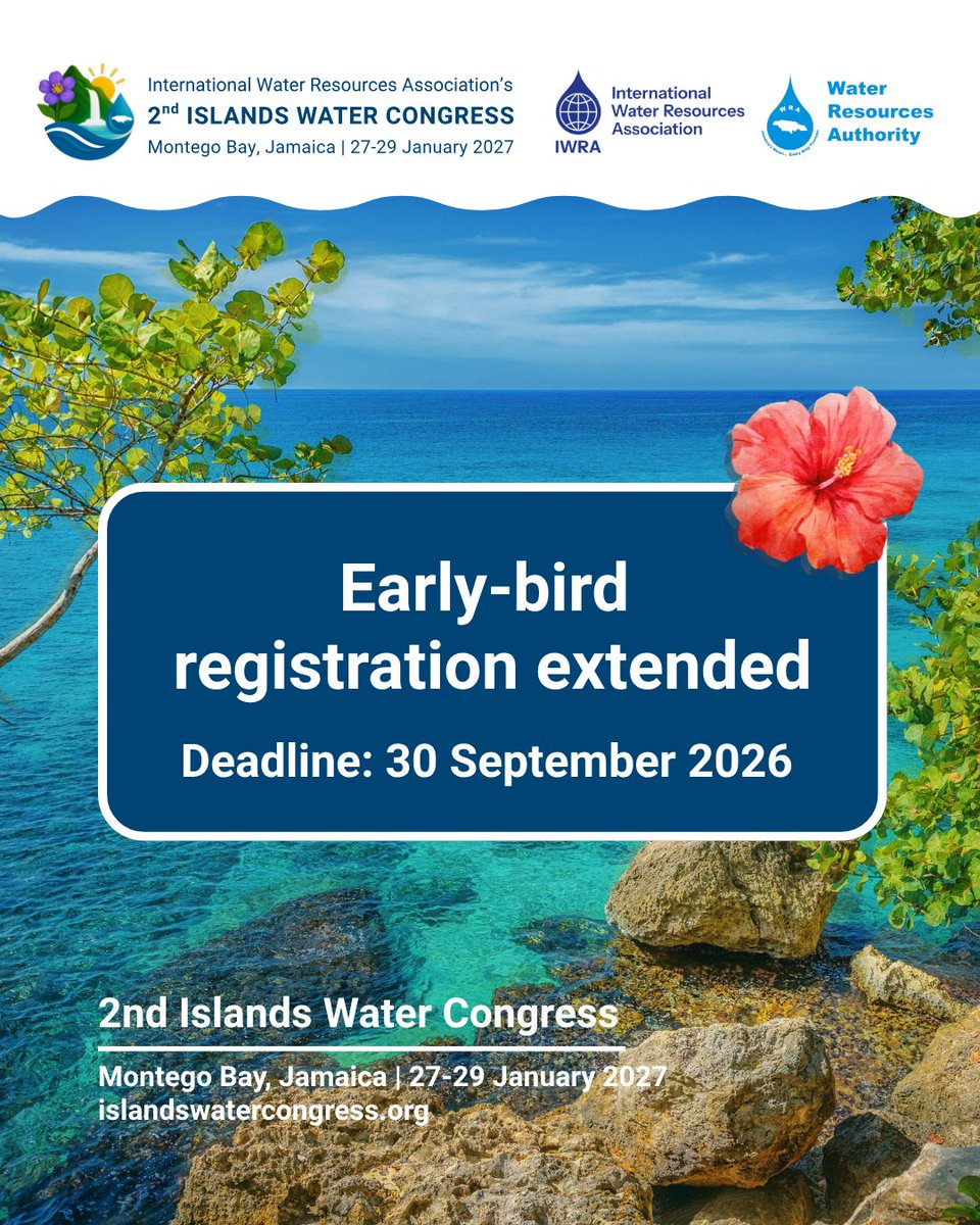 IslandsWater's tweet photo. 🌴🌊 You asked, we listened! Early-bird registration for the 2nd Islands Water Congress has been extended to 30 September 2026. Register now to benefit from the reduced rate:  https://t.co/HcW40TlKwu https://t.co/tdMC0t8mNm