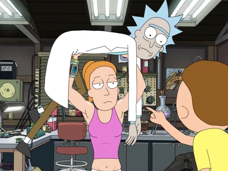 poopysituation's tweet photo. maybe my favorite thing that’s ever happened ever in the history of rick and morty https://t.co/SIQ1zqccxn