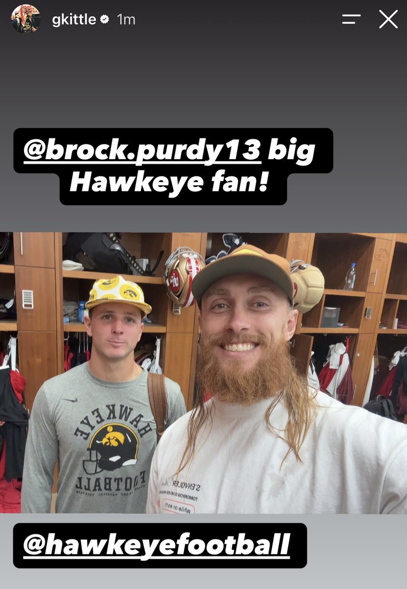 Coach_Yac's tweet photo. George Kittle’s IG story just now….

Look at Brock’s face 💀 https://t.co/c0SzmeZpWZ