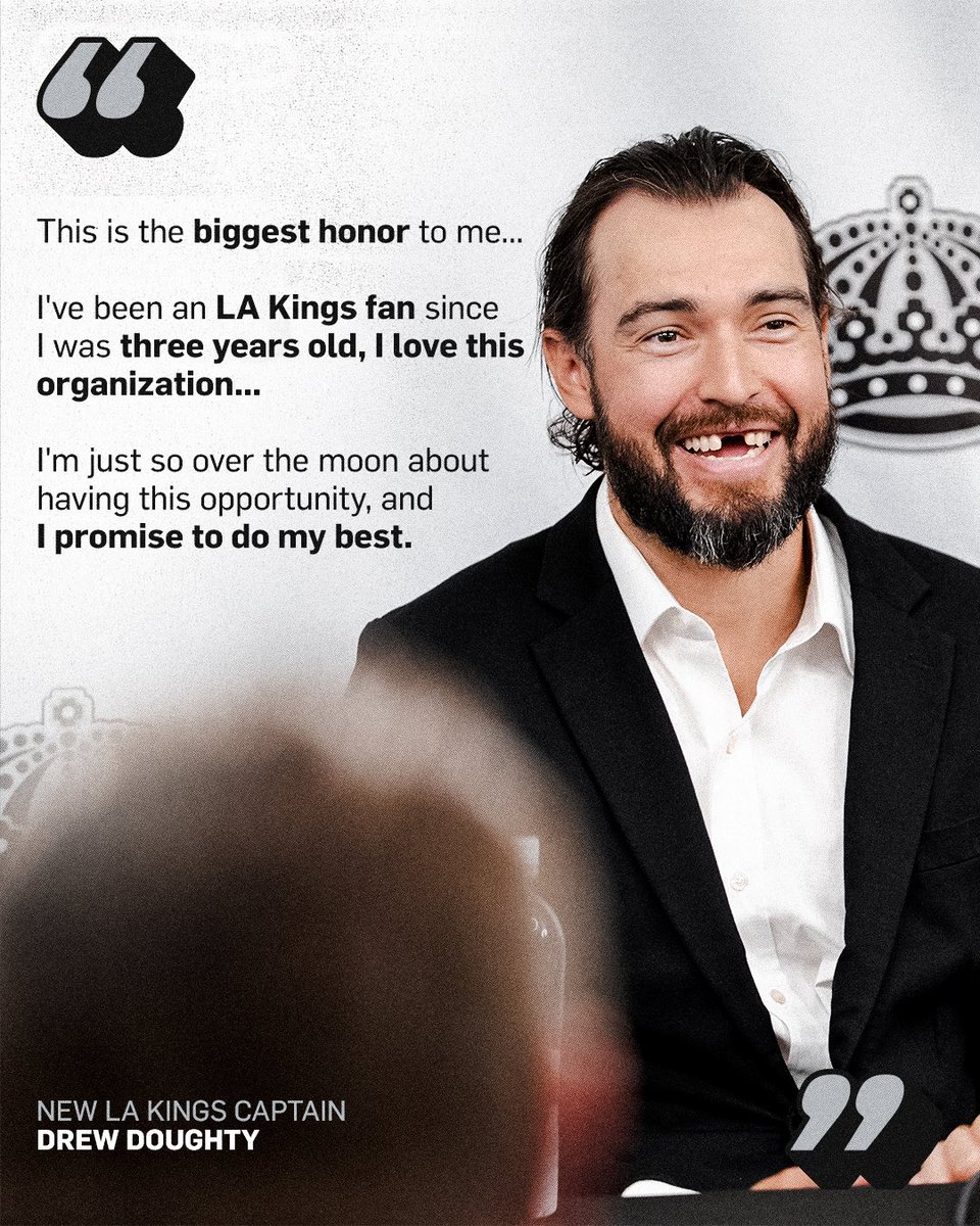 LAKings's tweet photo. From life long Kings fan to Captain of the LA Kings 🖤 https://t.co/48EE5jtKrn