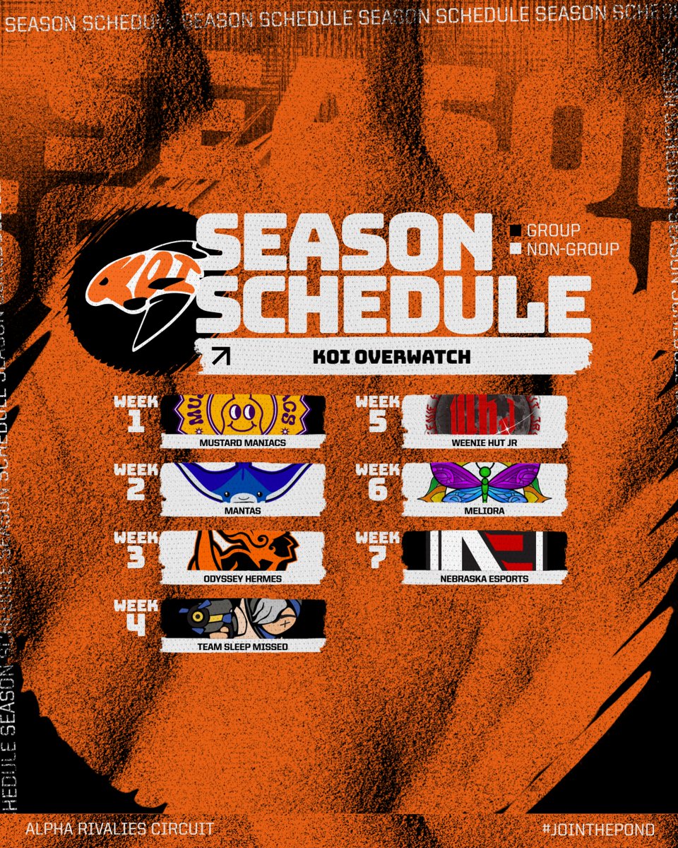 TeamKoi_OW's tweet photo. Lock it in. @ARCTheLeague Season 2 schedule has arrived. 
#JoinThePond https://t.co/bETKJeuDnj