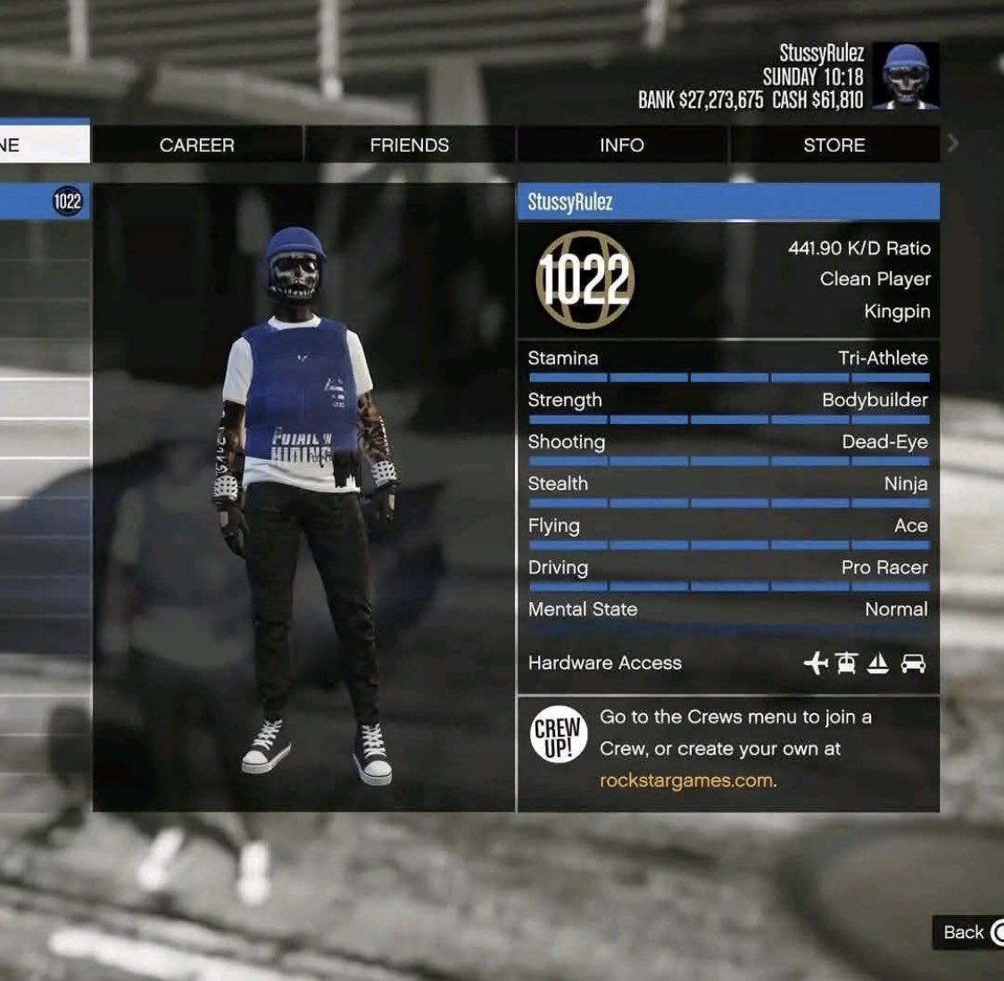 GTAVCAS's tweet photo. 🎮 GTA V ACCOUNT AVAILABLE FOR SALE ✅🔥
🎮 PS5 
👨 Male Character
🏆 Level: 1022
 📊 K/D Ratio: 441.90  
💾 1 Verified Slot (OG Saved Dunce MS) 
💰 27M Banked 
🏃‍♂️ FastRun 
🚗 Cars To Sell 
🔓 All Unlocks 
🎭 Base 5 / A Hole T 🎨 
Face Paints 🔬 #gta #playstaytion #GTA6 https://t.co/XAuWgkeFF2