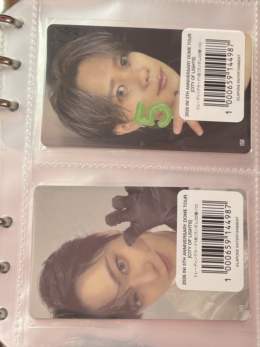junku_dou6's tweet photo. INI 2026 DOME TOUR CITY OF LIGHTS グッズ トレカ 交換 7000円トレカ

【譲】佐野149 藤牧150

【求】木村149,150

郵送にて交換希望📮
同種交換優先

お気軽にお声掛けください🙇‍♀️

#INI交換 https://t.co/wlM2pV1kuz