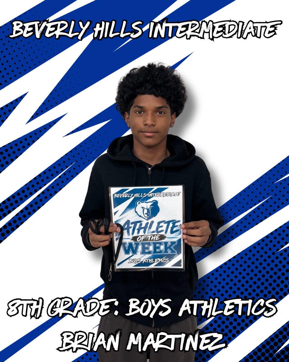 BHIAthletics's tweet photo. Week 3 Athletes Of The Week:
8th Grade: Brian Martinez
7th Grade: Jamariyen Manuel
#BHIAthletics #BHIBears https://t.co/SjCUDi8crg