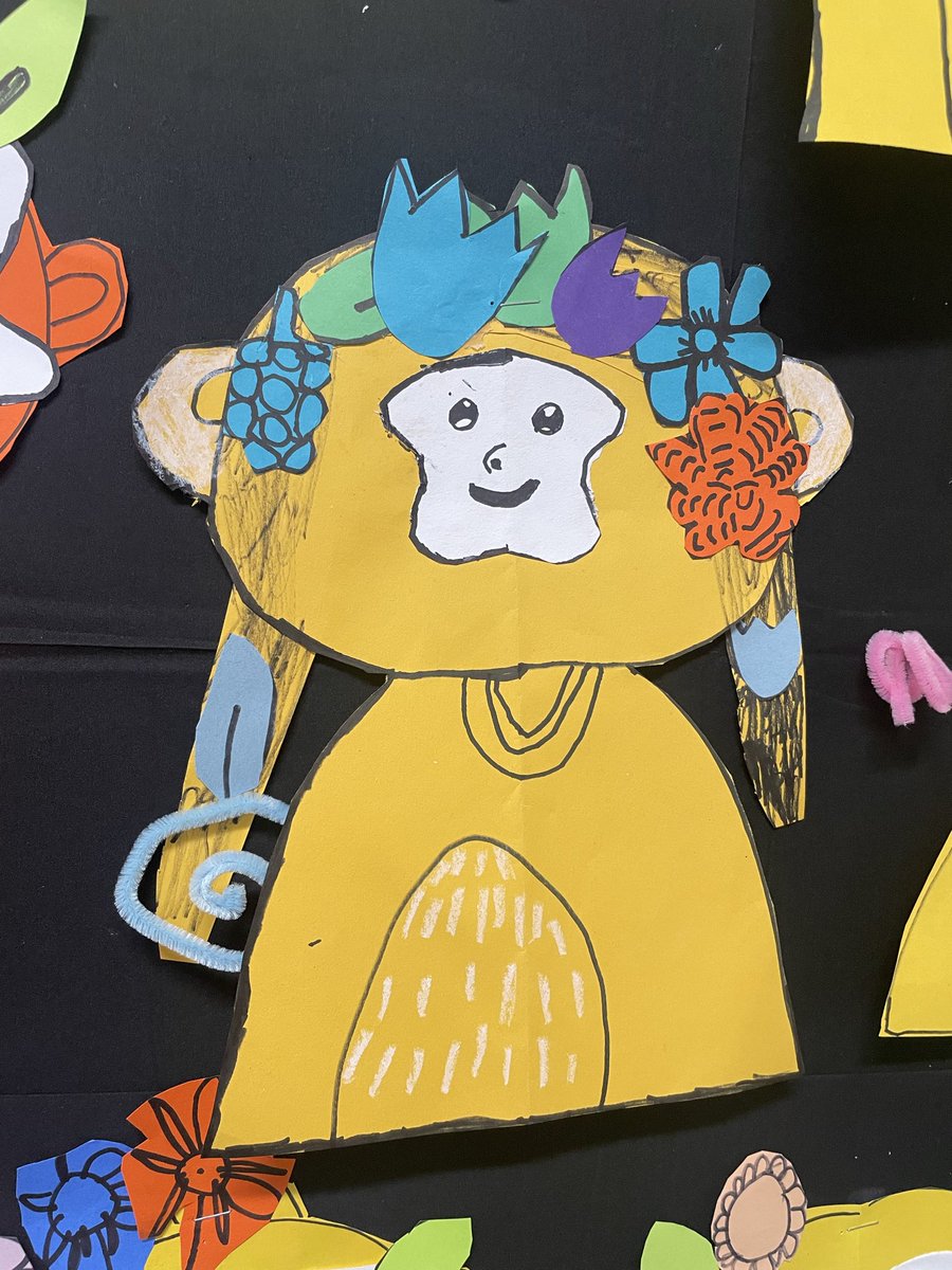MrsLigonInArt's tweet photo. Frida and her spider monkeys are back! #1stgrade #ArtEd https://t.co/VPjyq4lokQ
