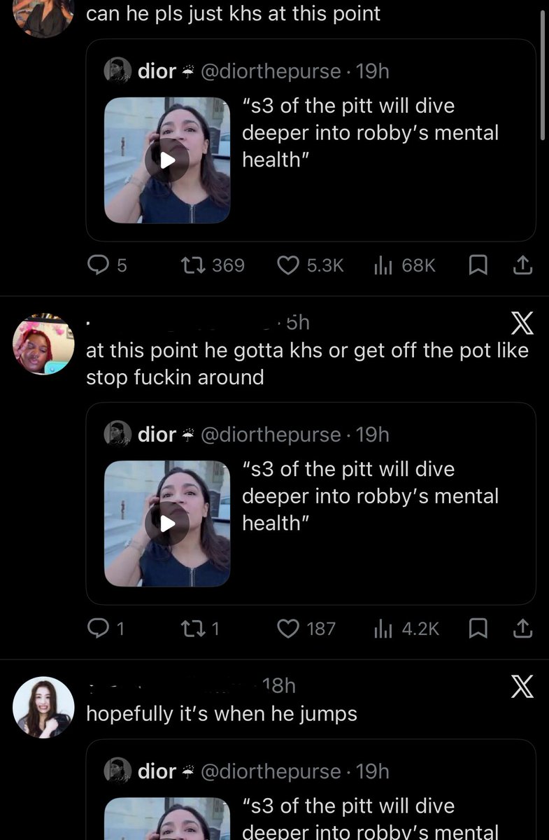 whuppychai's tweet photo. meanwhile patrick just described how a doctor close to his family took their own life just a few weeks ago. but sure, let’s watch the medical show meant to talk about mental hardships in medicine and hope for the main character to kill himself https://t.co/FDbCNgTYNr