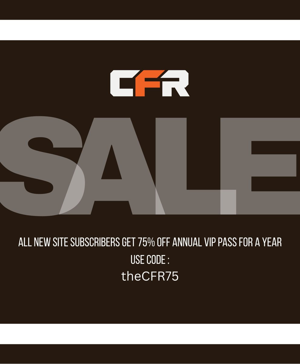 CFRdaily's tweet photo. Our site is LIVE, and so appreciative for your support.

Our partners @247Sports are offering a HUGE discount for new subscribers #DawgPound 

Use code theCFR75 for 75% off an annual VIP membership! https://t.co/ynK8MFpwtu https://t.co/lk1qMvm858