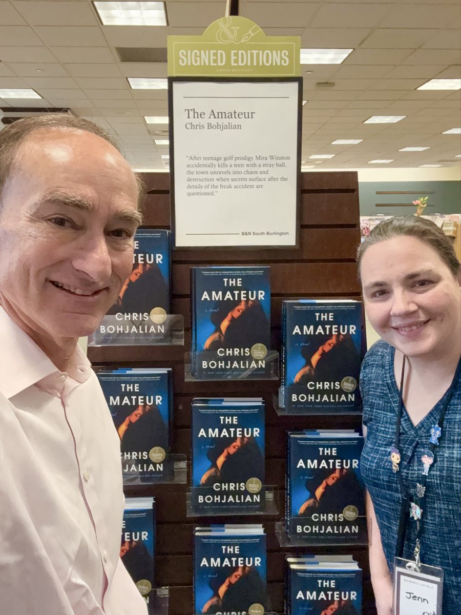 ChrisBohjalian's tweet photo. Booksellers like Jenn are remarkable people: it’s not merely that they read, but they share that love daily and encourage others to read, too. And these days, they are also standing with librarians to protect our right to read. Thank you, Jenn, @BNBuzz and all booksellers. https://t.co/wY2uKP6bmI