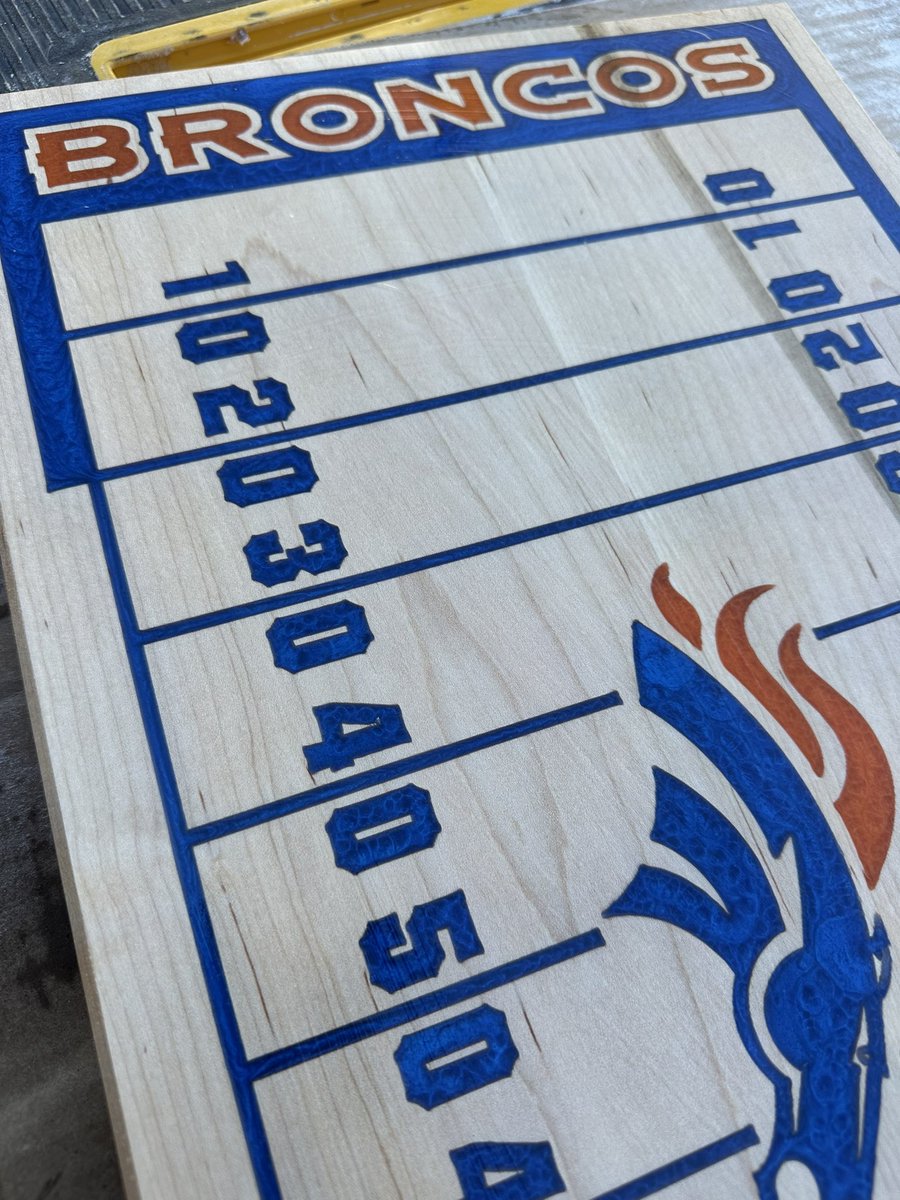 MrBasan08's tweet photo. Not my favorite team, but one of my fav pieces @Broncos Let me know what you’d like to see. Christmas is right around the corner! #EverGrateful https://t.co/snUIZpZy0x