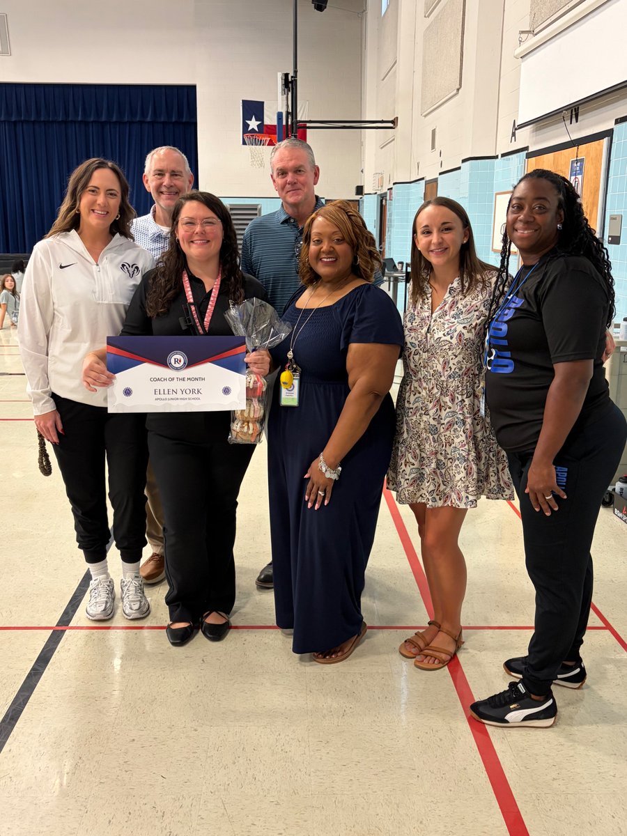 RISDAthDept's tweet photo. Congratulations to our JH Coach of the Month, Ellen York! Through all the construction and having to utilize other schools for athletics, she’s remained so positive and puts in so much extra work for her kids! We are glad to have you coach! @Apollo_JH https://t.co/NJkvDDfUSN