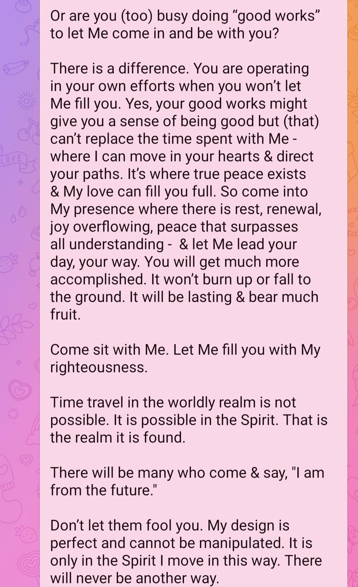 CaliAndreaCali's tweet photo. The Lord's Glory with Lori 
9-17-26
MOUNTAINS WILL MOVE

Spend Time Alone With Me
Time Travel Not Possible in Earthly Realm - Possible in the Spirit
Many Will Say, "I am from the future." Don’t Let Them Fool You!
Election Integrity 
Robotics
Milky Way Galaxy 
Laws of Physics https://t.co/lfjQSWcJVW