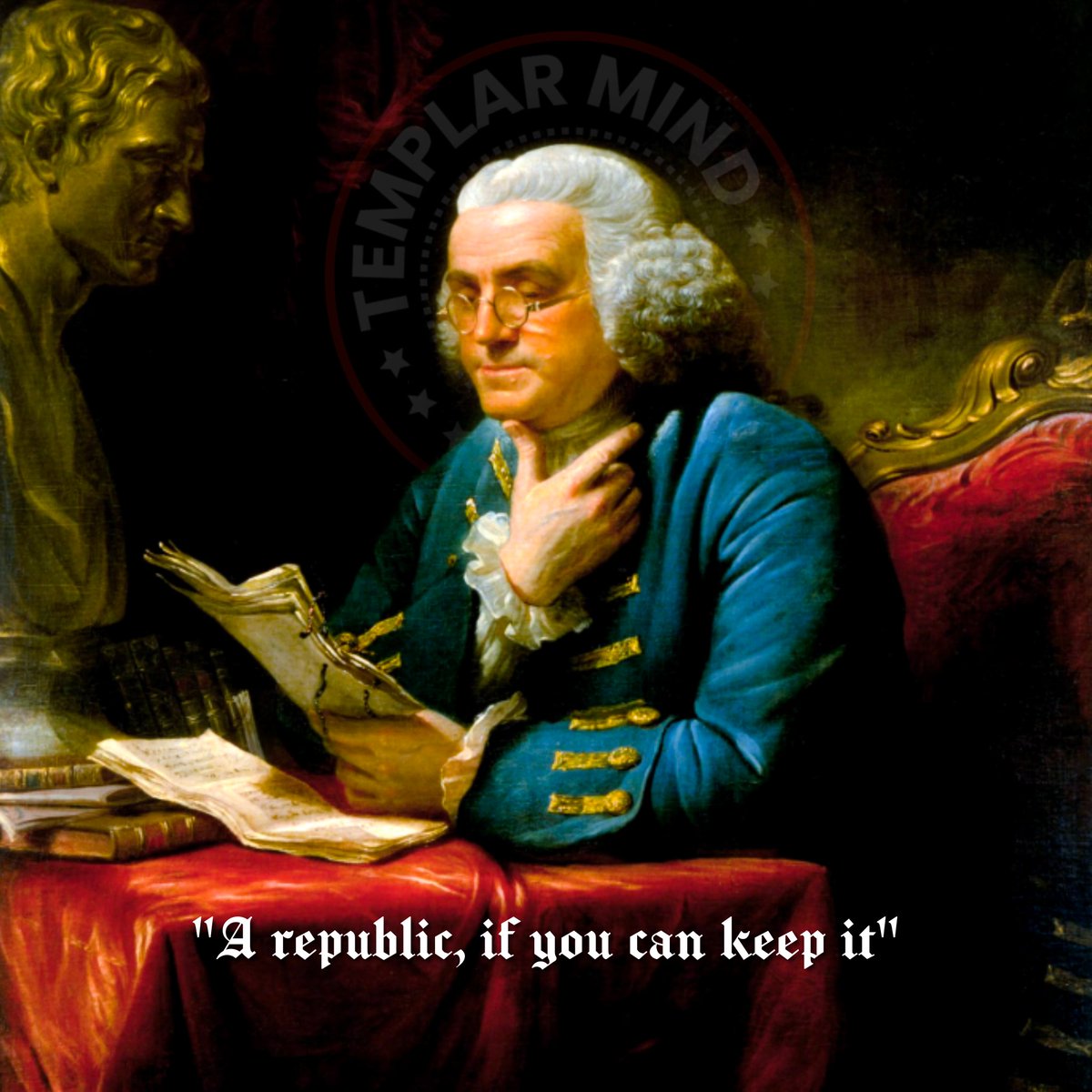 TemplarMind's tweet photo. September 17, 1787. Franklin came out of the Pennsylvania State House and a woman asked him what they had made.

"A republic, if you can keep it"

He gave her a republic and a condition in the same breath. Two hundred thirty-nine years later, the condition is still the only part that matters.

A republic runs on citizens who show up, who read the thing before they argue about it, and who accept the bill for their own choices. Self-governance is a job.

Most of us have been calling in sick.
