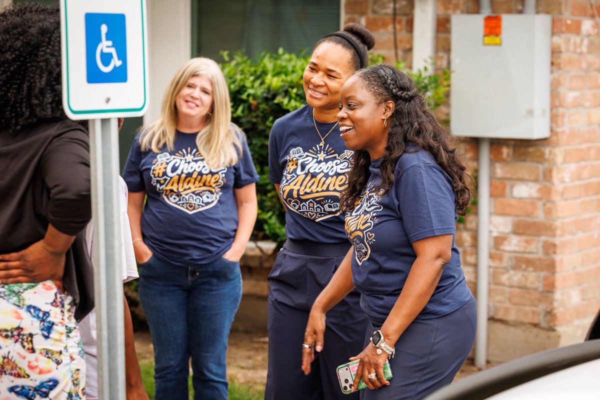 drgoffney's tweet photo. Just finished our Aldine ISD Community Walk, and I am so proud of our team!  My group visited six homes today. One family wasn’t home, and one had moved, but we were able to talk and connect with four families - to hear their stories, understand their challenges, answer questions, and address concerns.

Hearing a parent say, “Thank you for checking on my child,” meant so much. But when one of our students looked at us and said, “Y’all really care about me,” that warmed my heart.

Yes, we really do. And the best part? All four students we connected with will be in our schools.

#ChooseAldine
