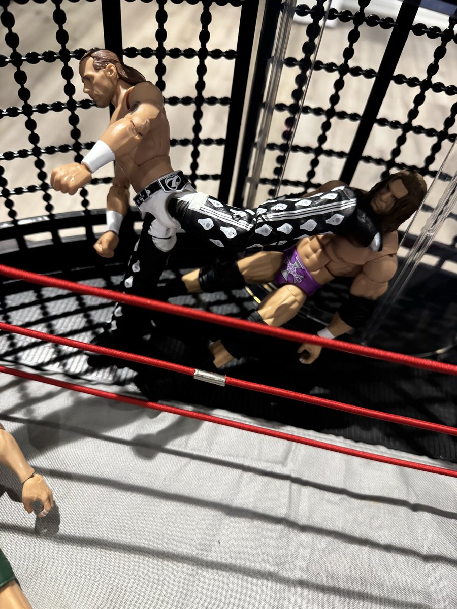 WrestlinGifs's tweet photo. ngl even all these months later I still feel like a kid seeing the chamber playset lol, 

best purchase ever 

here’s what’s going on these days in the man cave https://t.co/VC53uqYko5