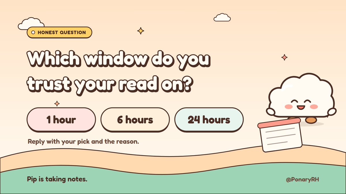 PonaryRH's tweet photo. Honest question for everyone who has entered a pool today:

Which window do you trust your read on most, 1 hour, 6 hours or 24 hours?

Reply with your pick and the reason. Pip is taking notes. https://t.co/8x6GGNnnB9