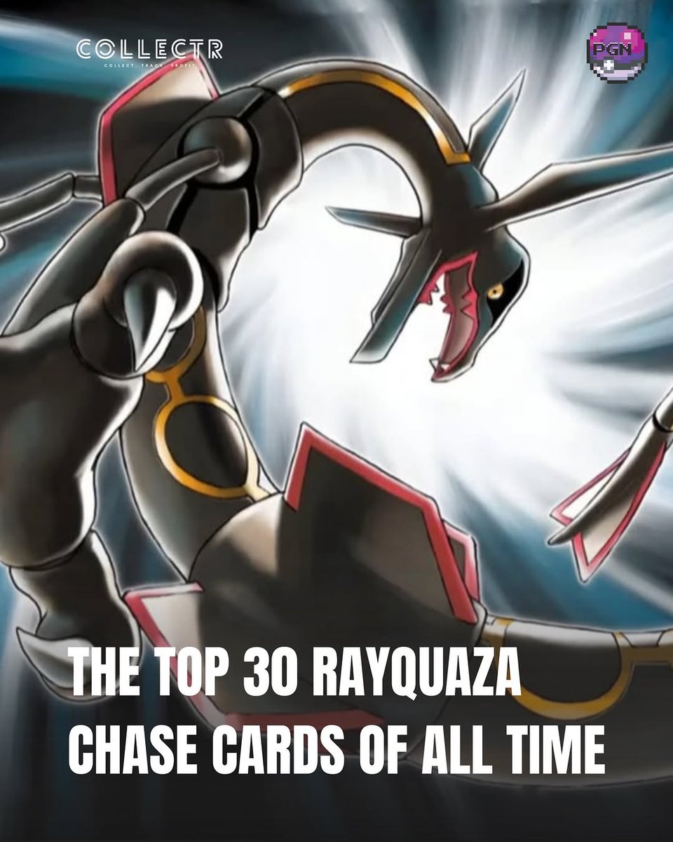 venegasgian's tweet photo. A list of the top 30 Rayquaza chase cards, focusing on English sets only.

Data sourced from  on 3/25/26.

Let me know which Rayquaza card is your favorite in the comments. https://t.co/XCn9oNk4Ku