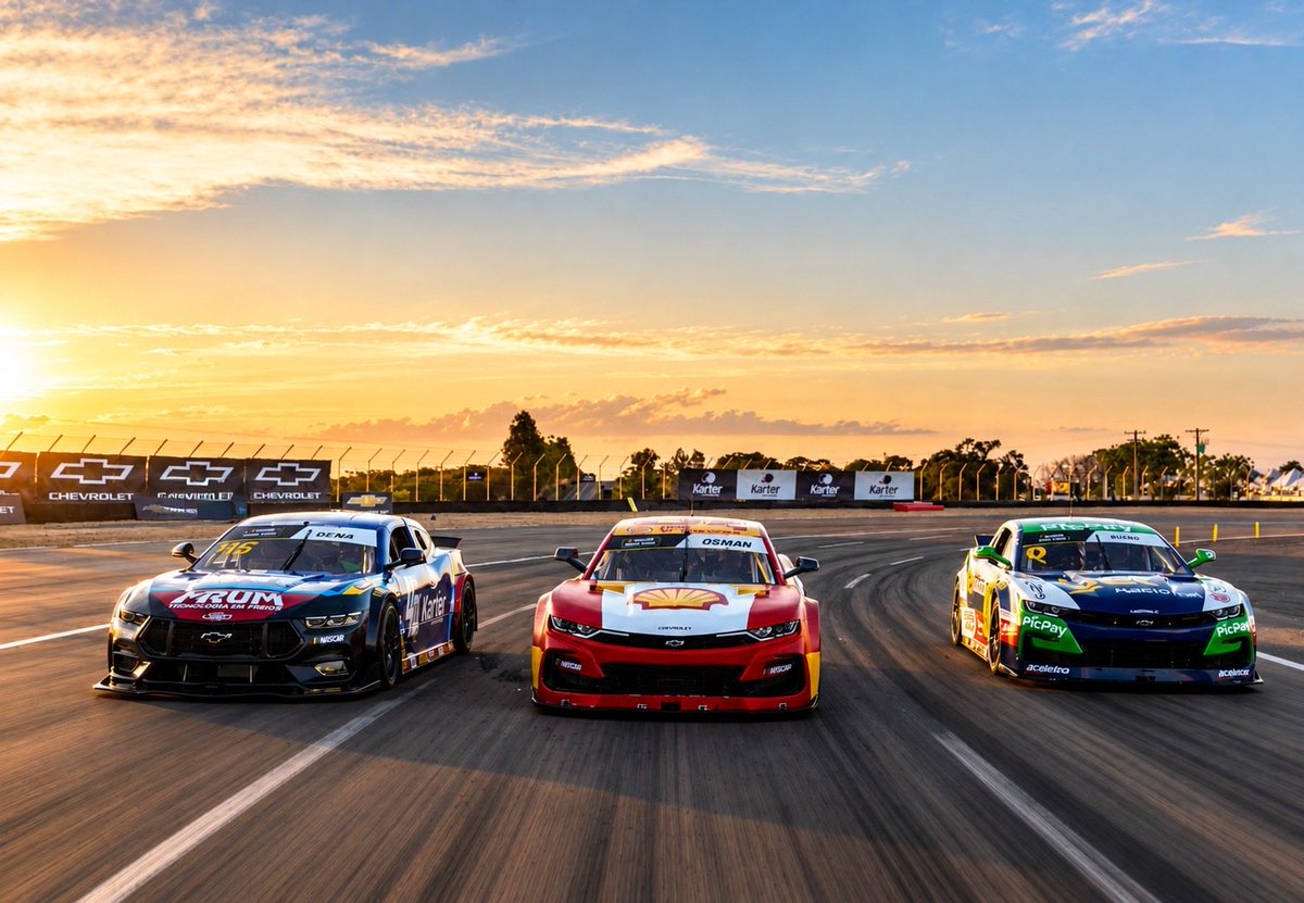 NASCARBrasil's tweet photo. Curvelo em modo obra de arte. O oval, o céu e aquele pôr do sol que dispensa filtros. ✨

🗓️ 19 e 20/09
📍Curvelo-MG

#ovaltrack https://t.co/aaUTylsToO