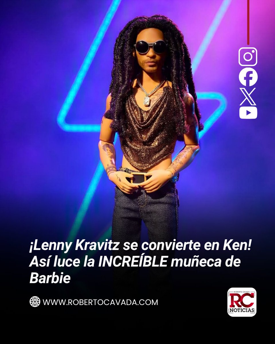 rcavada's tweet photo. ¡Lenny Kravitz se convierte en Ken! Así luce la INCREÍBLE muñeca de Barbie

https://t.co/ljIxTqOUTY

#RobertoCavada #RCNoticias #LennyKravitz #Barbie #Mattel #Kenbassador https://t.co/8VjHvrVwxQ