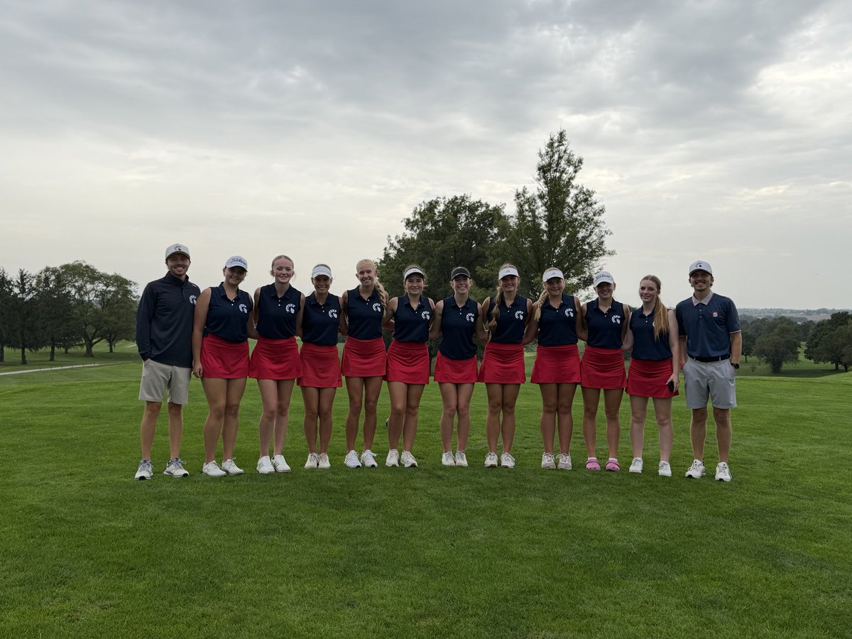 nsdgolf's tweet photo. Titans win the dual against Beatrice with a score of 169-194!
Today’s score of 169 is now the new School Record for 9 hole competitions!
Varsity:
Estelle - 41
Hayden - 41
Quynn - 42
Kenzie - 45
Claire - 51
JV: 214
Elise - 50
Ava S - 52
Ava M - 55
Harper - 57
Nevaeh - 57
#NTG https://t.co/axIrFrwxwS