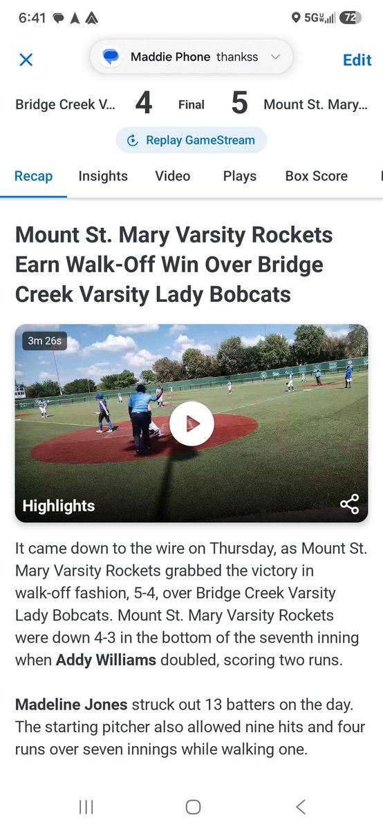 MaddieJones2028's tweet photo. What an exciting game! @Adyson20_28 absolutely crushed the ball when we needed it most! https://t.co/MvkPNmeiM1