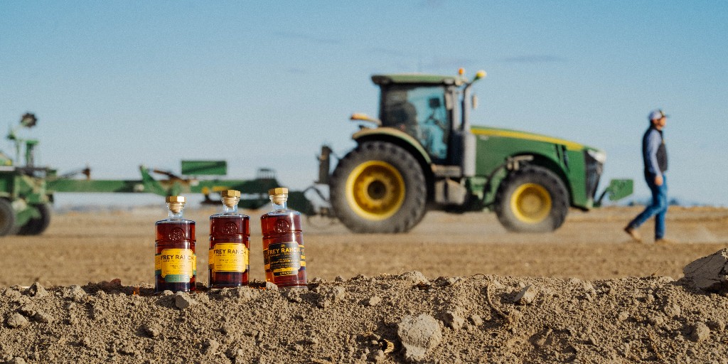 freyranch's tweet photo. Three bottles, one field, and the same dirt it all started in.  You're looking at farm grown whiskey right here. 🥃 

While the tractors are out working the ground, our whiskey is standing proof of where it came from. 

From our fields to your home, cheers. - Ashley https://t.co/e5u5xjR7Rv