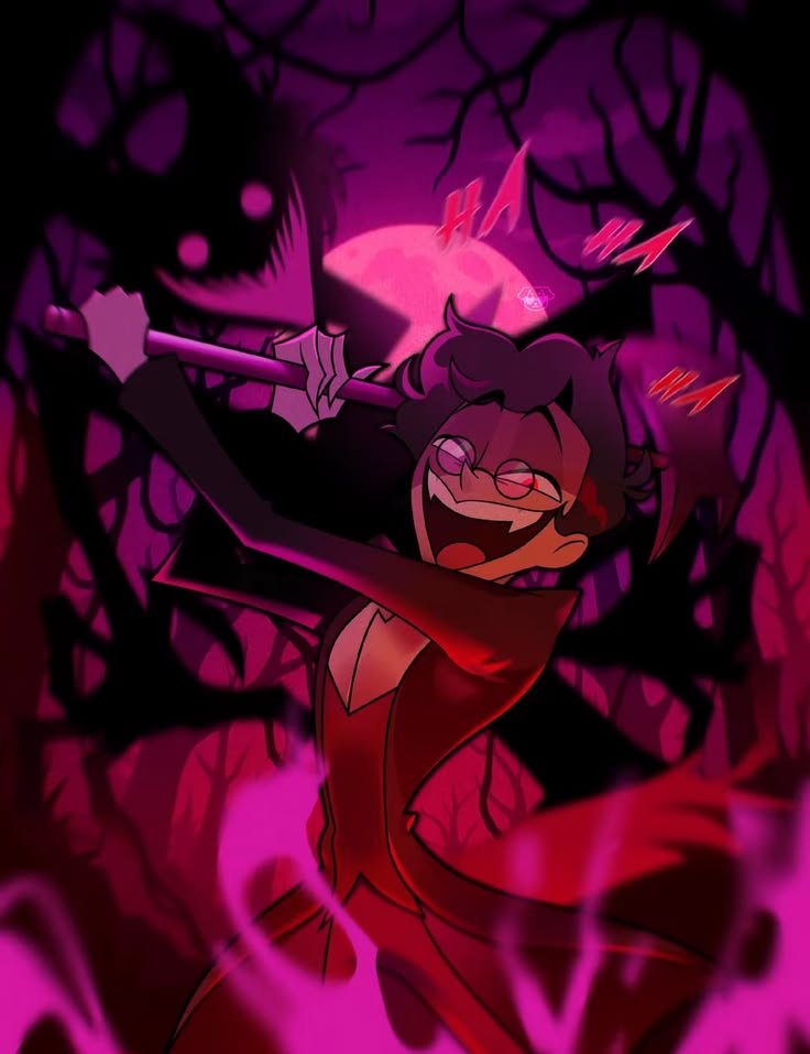 Ryan31522's tweet photo. When the forest starts laughing with you 🌙😈

#alastor #hazbinhotel #radiodemon  #hazbinhotelalastor #fanart #hazbintok #illustration  #notmywork https://t.co/Zzft0uEnAh