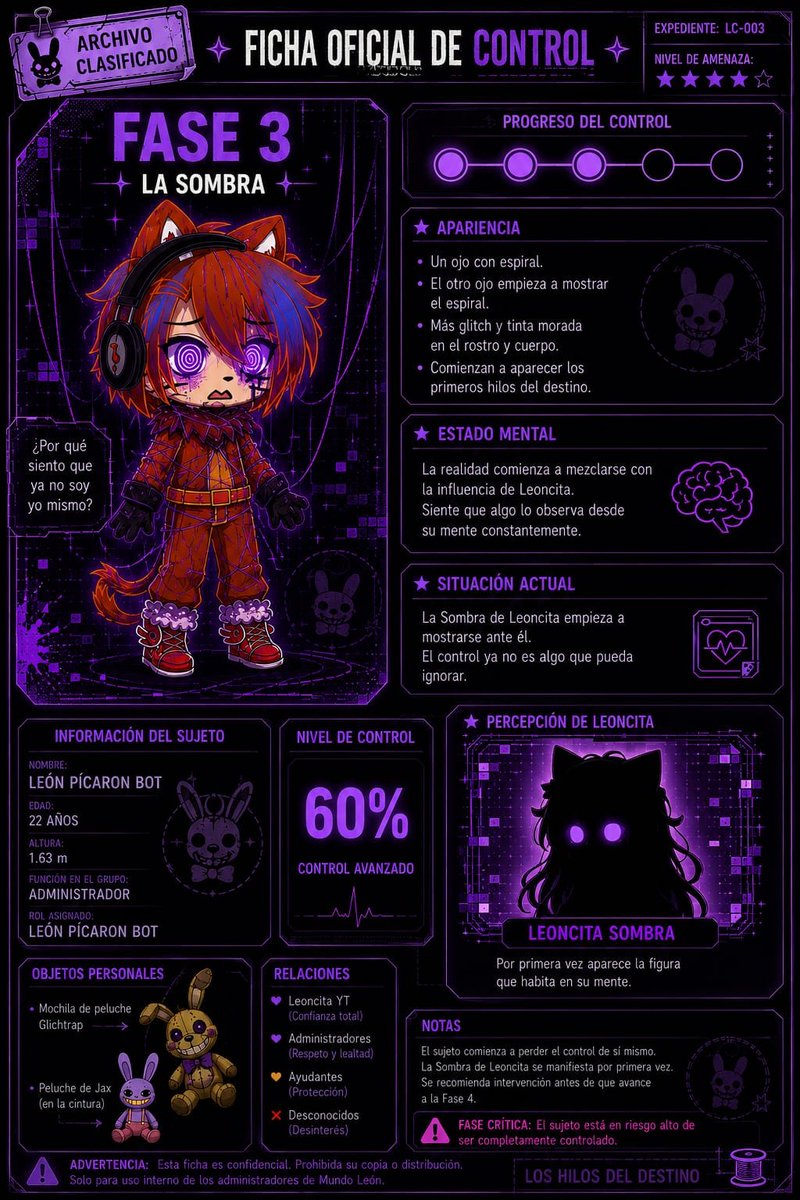 _Leoncita_yt's tweet photo. O que Mal @Le0nPicar0n_Bot
 Ya estas en Fase 3 te gusta mi Variante de esta Fase ūwū Bueno aqui  ya aparezcon en tu mente Hablandote discretamente jsjsj  y ya Tienes UN  60% de control mio  cada vez te queda poco para que seas mi marioneta payasos N°1 y mi 404 ūwū hahaha recuerden que Esto es del Au  no literalmente XD 

#AlianzaML3 #Mundoleon3 😈😇
#AlianzaML3Loshilosdeldestino