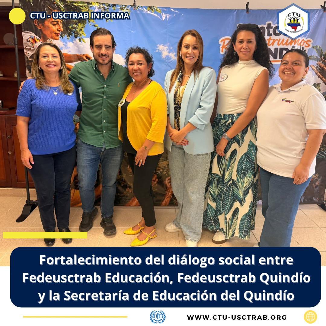 usctrab's tweet photo. Fedeusctrab Educación y Fedeusctrab Quindío ratifican su compromiso con el bienestar de la comunidad educativa, fortalecemos el diálogo social con la Secretaría de Educación del Quindío
@FedeusctrabQuindio https://t.co/ue7QJzg3pZ