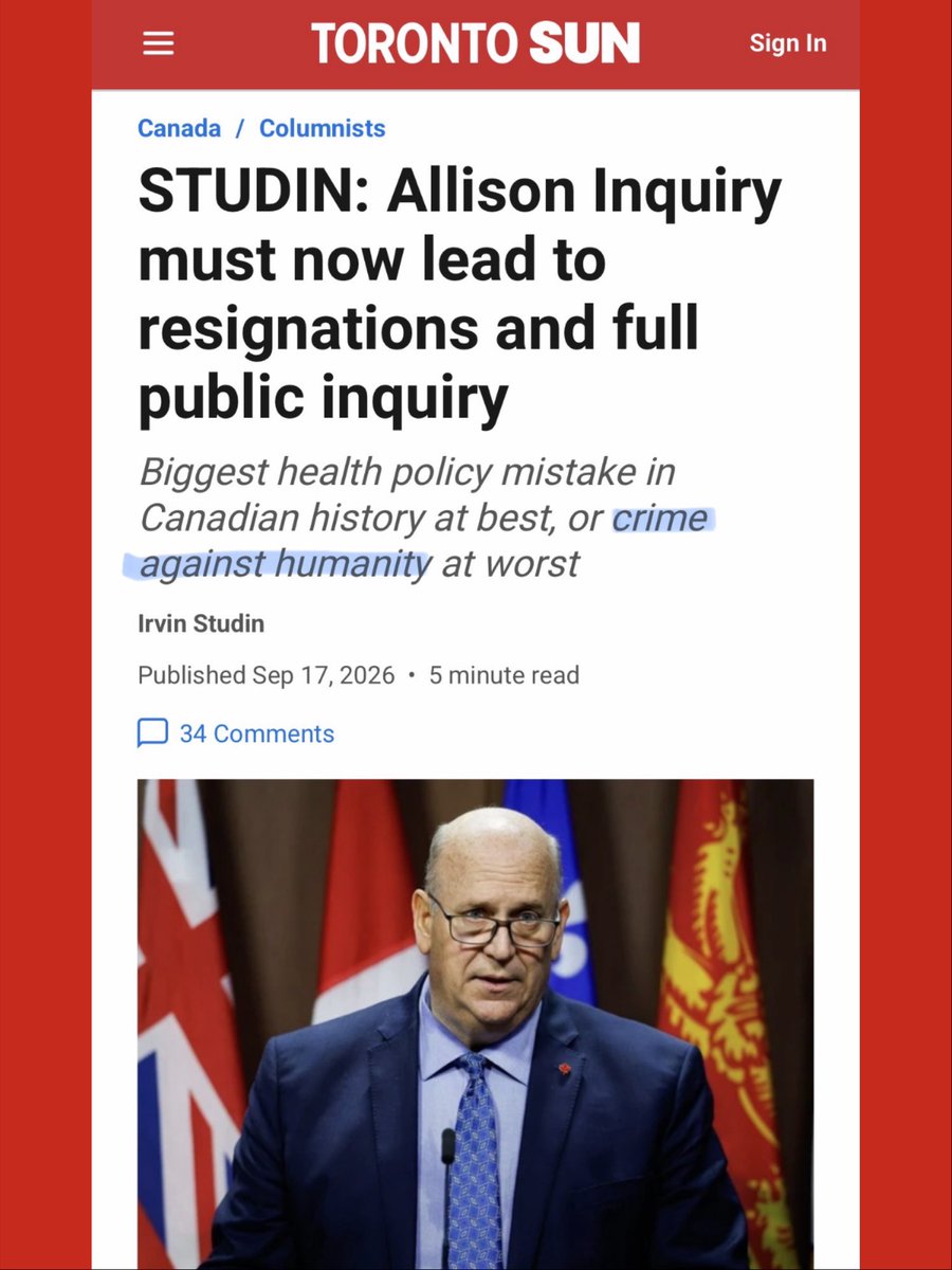 liz_churchill10's tweet photo. Dean Allison MP and Shawn Buckley LLP should receive an Order of Canada 🏆

Major Canadian Media Outlet calls for the ARRESTS of the perpetrators involved in the Public Health Covid Nightmare citing Crimes Against Humanity days after the Allison Inquiry https://t.co/tQX47SDvlO