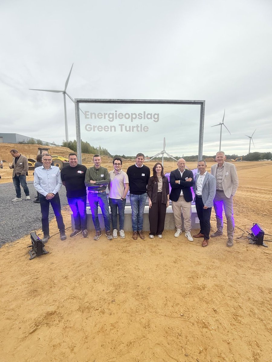 SERobinsonJr's tweet photo. TESLA: Today GIGA Storage marked the official start of construction on Green Turtle in Dilsen-Stokkem, Belgium. It is located on the former Rotem zinc-plant site.
The park is planned as 640 Megapack 3s, 700 MW / 2,800 MWh, enough at peak to match about 385,000 households’ daily use. This about a €700 million project, aimed at mid-2028 operation.
Tesla is EPC partner for batteries, build, and long-term maintenance under a June 2026 LOI. Groundwork began last month and that works should be far enough by March 2028 to finish the tie-in to the adjacent Elia high-voltage substation.
More Tesla news in today's EC below!