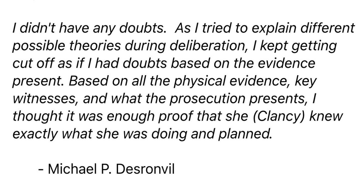 BrianEntin's tweet photo. Statement from Lindsay Clancy juror Michael P. Desronvil to @NewsNation. https://t.co/H5w1poef90