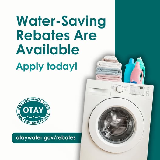 OtayWater's tweet photo. Residents and businesses can receive rebates on water-efficient devices and landscape upgrades. Additional rebates are available exclusively to residents in unincorporated areas. https://t.co/epkFxM7MJh https://t.co/fx2KNswZxo
