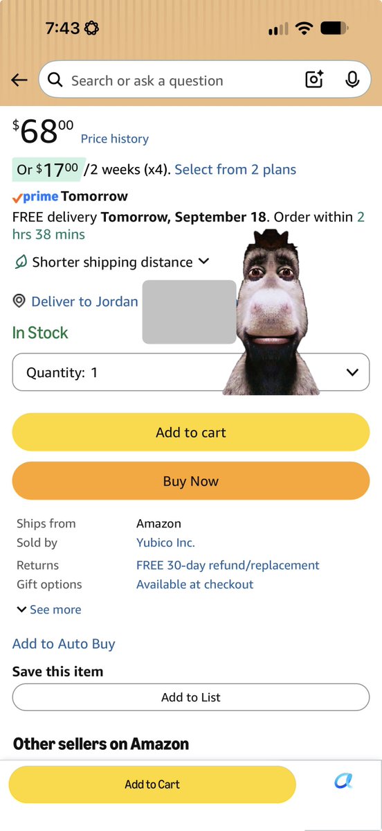 JLee_XIV's tweet photo. Amazon UX https://t.co/Kd6rPoxUAr