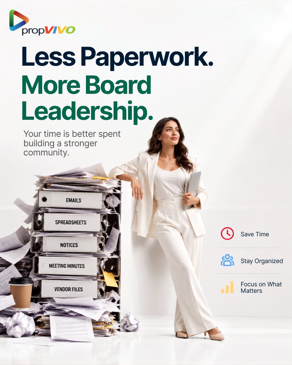 propvivo's tweet photo. Spreadsheets, emails and paper files can quickly turn volunteer board work into an administrative burden. 

Better organization means more time for decisions and less time searching.

(HOAManagement , HOAManagement , CommunityAssociation , HOABoard , PropVIVO) https://t.co/tY8imfiop3