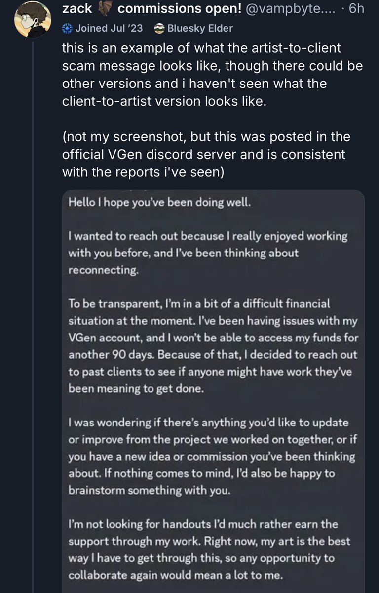 gy_sup's tweet photo. Please be careful Vgen clients and artists! Saw this on Blue Sky and thought I’ll share this here too! https://t.co/y0Uobx8mc9