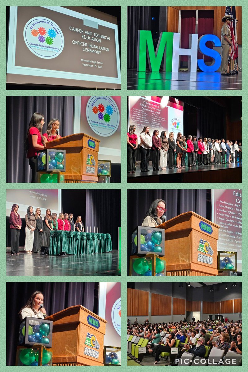 MontwoodHS's tweet photo. Montwood HS 2026-27 Career and Technical Education Officer Installation Ceremony.  Building leadership one student at a time. #Earnyourhorns #ExcellenceForAll https://t.co/M1g6iXPEMx