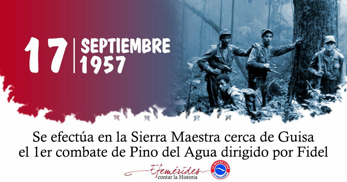 Katy760428's tweet photo. El 17 de septiembre de 1957 integrantes de la Columna Número 4, dirigidos por el Comandante Ernesto Che Guevara libran el primer combate de Pino del Agua, en la Sierra Maestra, contra fuerzas del ejército batistiano.
#CubaViveEnSuHistoria https://t.co/r0dkDq1vt0