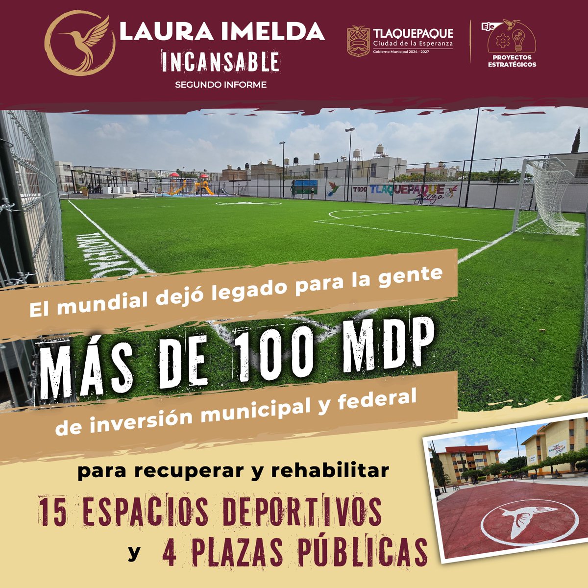 GobTlaquepaque's tweet photo. La fiesta mundialista pasó, pero su legado permanece. Recibimos visitantes de todo el mundo, fortalecimos los espacios públicos e impulsamos la economía local dejando una derrama superior a los 200 mdp.
La transformación se vive y se comparte.
#LauraImelda
#Incansable https://t.co/bLzYVVnrTz