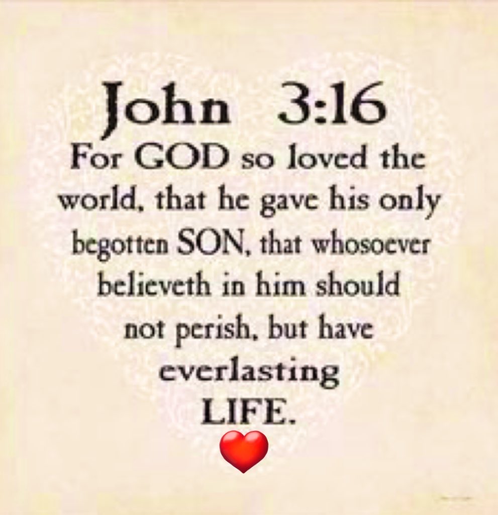 sharonePack's tweet photo. Heart of The Bible #John316 https://t.co/kYYkCibsGo